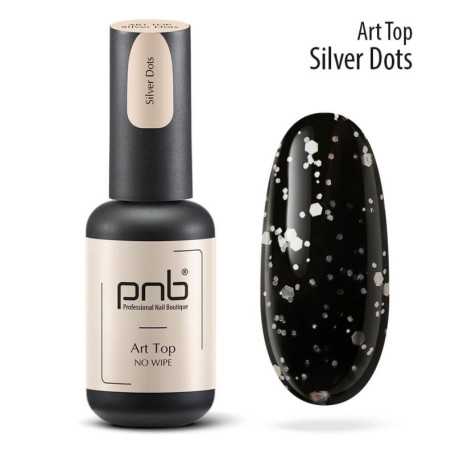 PNB Art Top gēla laka Silver Dots, 8 ml