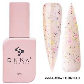 DNKA krāsainā nagu bāze (bāze) Confetti 061, 12 ml