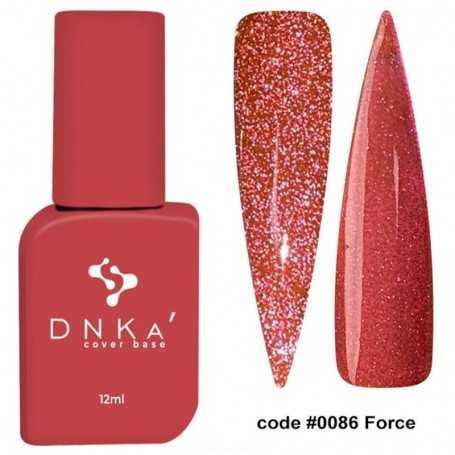 DNKA spalvotas nagų pagrindas (bazė) Force 086, 12 ml