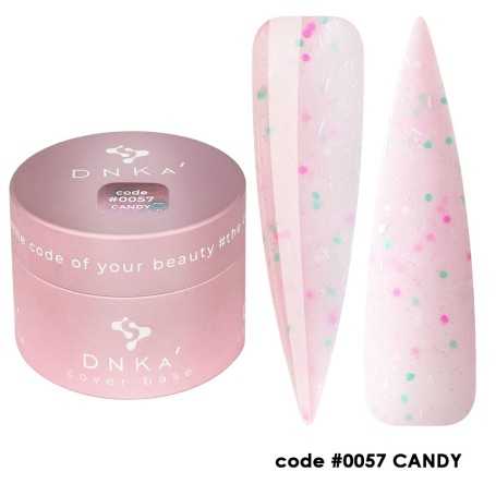0057 DNKa dengiamoji bazė 30 ml (rožinė su žaliais ir rožiniais pabarstukais)
