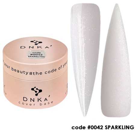 0042 DNKa Cover Base 30 ml (šalta, pieniškai rožinė su blizgučiais)