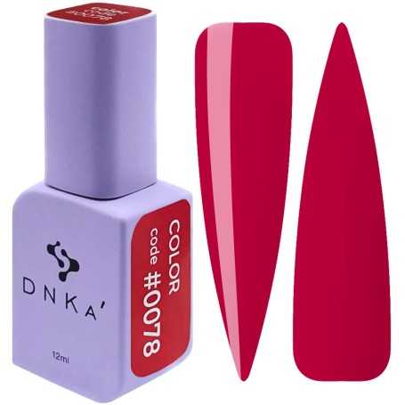 DNKa Gel Nail Polish 0078 (raspberry red, enamel), 12 ml