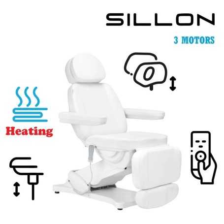 Beheizte elektrische Kosmetik Sillon Classic Stuhl, 3 Motor, Zweite Ausgabe Weiß