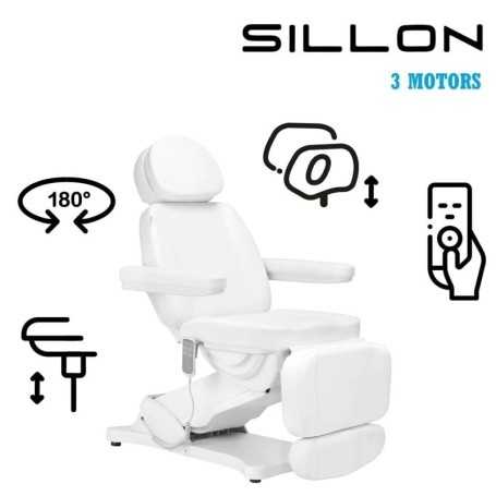 Chaise de cosmétologie électrique Sillon Classic, 3 Moteur, Blanc