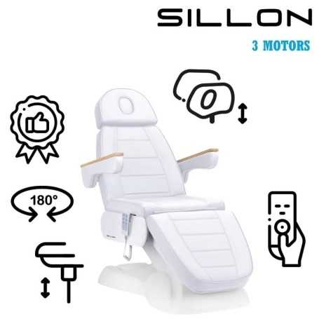 Cadeira cosmética elétrica Sillon Lux, 3 motor, branco frio